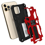 Avizar Coque iPhone 12 Pro Max avec Coins Bumper Béquille Magnétique Métallisé rouge