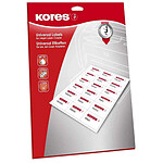 KORES Boîte de 600 Etiquettes Universelles 70 x 37 mm Blanc