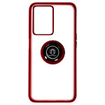 Avizar Coque pour Oppo A77, A57 et A57s Bi-matière Bague Métallique Support Vidéo  Rouge