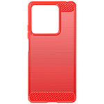 Avizar Coque pour Xiaomi Redmi 13C Flexible Effet Carbone et Brossé Rouge