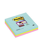 POST-IT Lot de 3 blocs notes Super Sticky Lignées MIAMI 101x101 mm, 70 feuilles