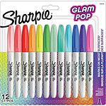 SHARPIE Marqueur permanent FINE 'Glam Pop', blister de 12