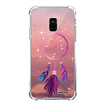 Evetane Coque Samsung Galaxy A8 2018 anti-choc souple angles renforcés transparente Motif Attrape rêve rose