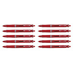 PILOT Stylo à Bille Acroball Begreen Pointe Moyenne Rouge x 10