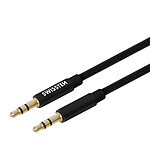 Swissten Câble Audio Auxiliaire Jack 3.5mm Mâle Son de Qualité Tressé 1.5m  Noir