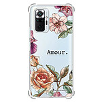 LaCoqueFrançaise Coque Xiaomi Redmi Note 10 Pro Silicone antichocs Solides coins renforcés  transparente Motif Amour en fleurs