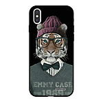 Evetane Coque iPhone X/ Xs Silicone Liquide Douce noir Tigre Fashion