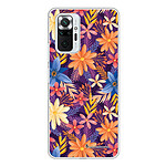 LaCoqueFrançaise Coque Xiaomi Redmi Note 10 Pro 360 intégrale transparente Motif Fleurs violettes et oranges Tendance