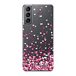 Evetane Coque Samsung Galaxy S21 5G 360 intégrale transparente Motif Confettis De Coeur Tendance