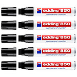 EDDING Marqueur Permanent 850 Noir Pointe Large Biseautée 5-15 mm x 5