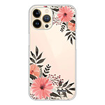 Evetane Coque iPhone 13 Pro silicone transparente Motif Fleurs roses ultra resistant