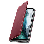 Avizar Étui pour Motorola Moto E14 Clapet Porte-carte Magnétique Bordeaux