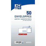 OXFORD Paquet de 50 Enveloppes DL 110 x 220 mm 80g Autoc. Fenetre 45x100 Blanc x 24