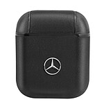 Mercedes Coque pour AirPods 1 et 2 en Cuir Véritable Fin et Léger Noir