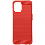 Avizar Coque pour Realme 9i 5G Renforcée Souple Carbone Effet Brossé  Rouge