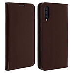 Avizar Étui Samsung Galaxy A50 Plus Housse Folio Cuir Support Vidéo Marron froncé