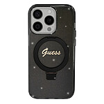 Guess Coque MagSafe pour iPhone 15 Pro Max Paillette Bords Surélevés Noir