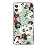 LaCoqueFrançaise Coque iPhone 11 anti-choc souple angles renforcés transparente Motif Fleurs vert d'eau