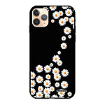 Evetane Coque iPhone 11 Pro Silicone Liquide Douce noir Marguerite