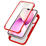 Avizar Coque 360° pour iPhone 13 Dos Rigide Protection Écran Souple Coins Renforcés  Contour rouge