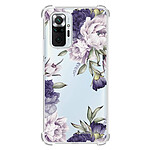 LaCoqueFrançaise Coque Xiaomi Redmi Note 10 Pro Silicone antichocs Solides coins renforcés  transparente Motif Pivoines Violettes