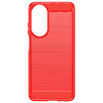 Avizar Coque pour Honor 90 Smart Flexible Effet Carbone et Brossé Rouge