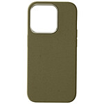 Avizar Coque pour iPhone 15 Pro Silicone gel Anti-traces Compatible QI 100% Recyclable  Vert kaki