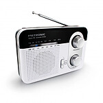 Metronic 477220 - Radio portable FM Vintage - noir et blanc