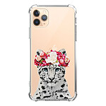 Evetane Coque iPhone 11 Pro anti-choc souple angles renforcés transparente Motif Leopard Couronne