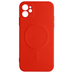 Avizar Coque Magsafe iPhone 12 Mini Silicone Souple Intérieur Soft-touch Mag Cover  rouge