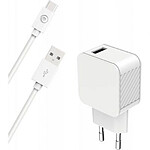 BigBen Connected Chargeur Secteur USB A 3A FastCharge + Câble USB A/USB C Blanc