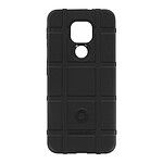 Avizar Coque Motorola Moto E7 Plus Carreaux Relief Souple Renforcé Anti-trace noir