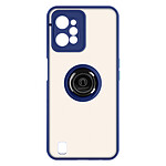 Avizar Coque pour Realme C31 Prime Bi-matière Bague Métallique Support Vidéo  bleu