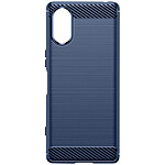 Avizar Coque pour Sony Xperia 5 V Effet Carbone Silicone Flexible Antichoc  Bleu Nuit