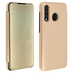 Avizar Housse Samsung Galaxy A50 Étui Miroir Clapet translucide Doré