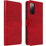 Avizar Housse Samsung Galaxy S20 FE Folio Vintage Porte-carte Fonction Support Rouge