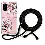 LaCoqueFrançaise Coque cordon Samsung Galaxy S20 Dessin Rose Pivoine