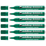 EDDING Marqueur Permanent 2000C Corps Alu Vert pointe Ronde 1,5-3 mm x 6