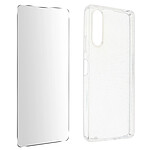 Avizar Coque pour Sony Xperia 10 IV Silicone Souple et Film Verre Trempé 9H  transparent