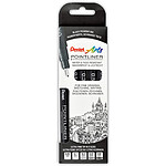 PENTEL Feutre technique permanent Pointliner, set de 5, noir