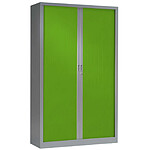 VINCO Armoire Monobloc FUN H198xL120xP43 cm 4 Tablettes Alu Rideaux Vert