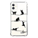 Evetane Coque iPhone 11 anti-choc souple angles renforcés transparente Motif Chat Lignes