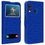 Avizar Housse Samsung Galaxy A40 Étui Double Fenêtre Fonction Stand Coque Souple bleu