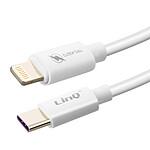 LinQ Câble USB-C vers Lightning 60W Charge et Synchro Fast Charge 3A 1.2m  Blanc