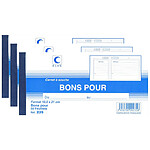 ELVE Carnet à Souche BONS POUR 105x210 50 Feuillets 80g avec Talon x 3