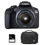 CANON EOS 2000D + 18-55 IS II + Sac + SD 4Go