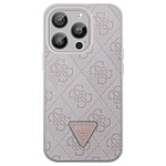 Guess Coque pour iPhone 15 Pro Élégant Imprimé 4G Caméra Surélevée Rose Poudré