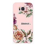 LaCoqueFrançaise Coque Samsung Galaxy S8 Silicone Liquide Douce rose pâle Amour en fleurs