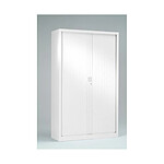 VINCO Armoire Vestiaire Monobloc à Rideaux H198xL60xP43 cm Blanc Rideaux Blanc