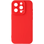 Avizar Coque pour iPhone 15 Pro Silicone Mat Protection Caméra Rouge